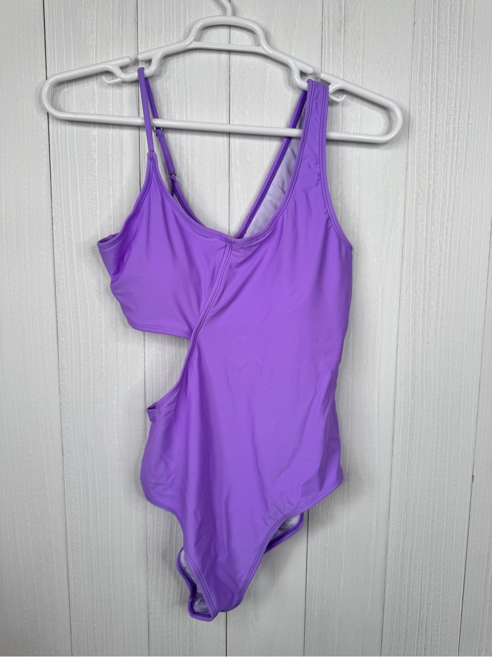 Purple One-piece Cutout Swimsuit XL